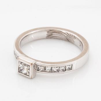 Princess-cut diamond ring.