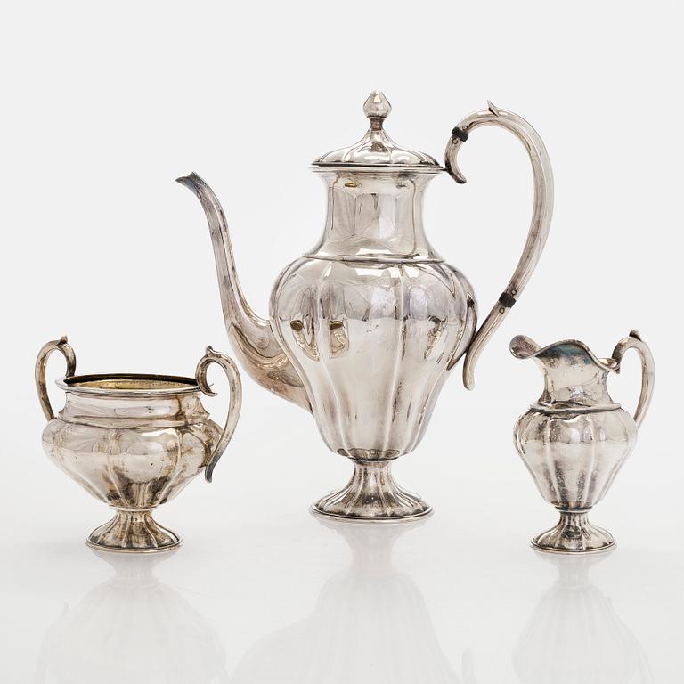 Bruno Nylund, a 3-piece silver coffee set, Helsinki 1922.
