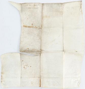 PERGAMENTDOKUMENT, 2 st, daterade 10 september 1507 resp 18 augusti 1519.