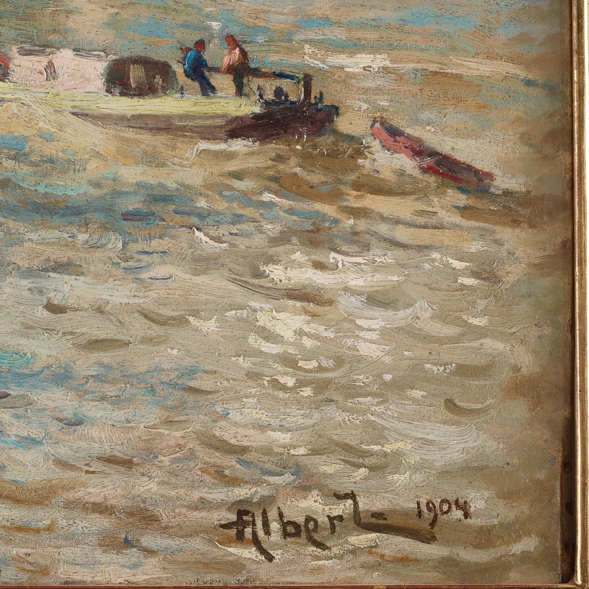 Gustave (Gustaf) Albert, "La Seine à Paris, près de l'Hôtel-de-Ville".