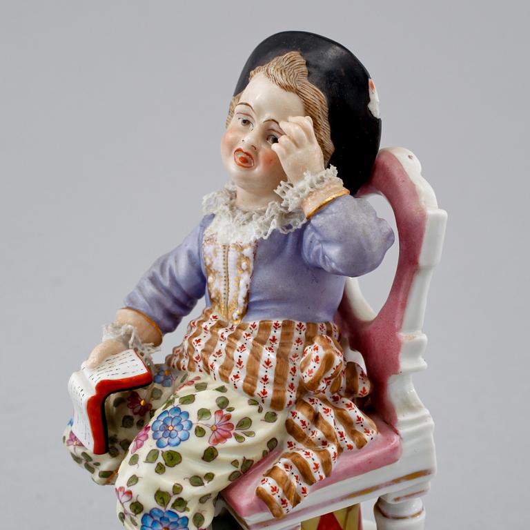 FIGURIN, porslin, Meissen, omkring 1900.