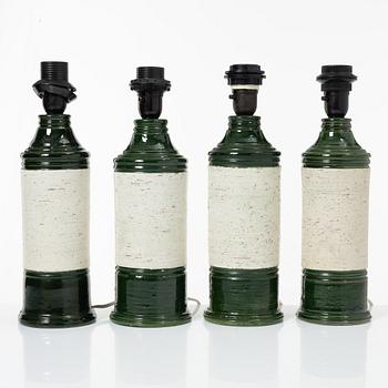 Bordslampor, 4 st, Bitossi för Bergboms, 1900-talets andra hälft.