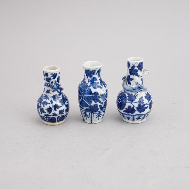 A group of Chinese blue and white porcelain, Qing dynasty 18th century,