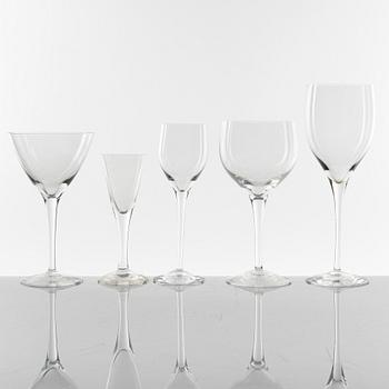Nils Landberg, glass service, 40 pieces, "Illusion", Orrefors, Sweden.