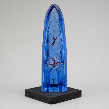 BERTIL VALLIEN, skulptur, "The sky is the limit", glas, Kosta Boda, signerad B. Vallien.