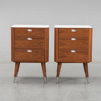 A pair of AK 2410 bedside dressers by Nissen & Gehl for Naver Collection.