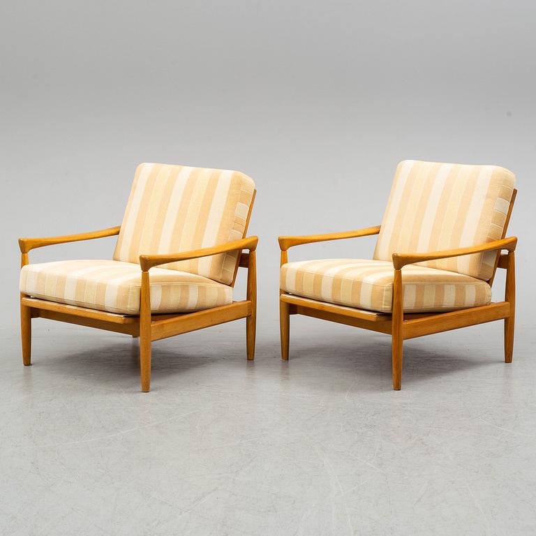 ERIK WÖRTZ, a pair of oak 'Kolding' easy chairs from IKEA, 1960's.