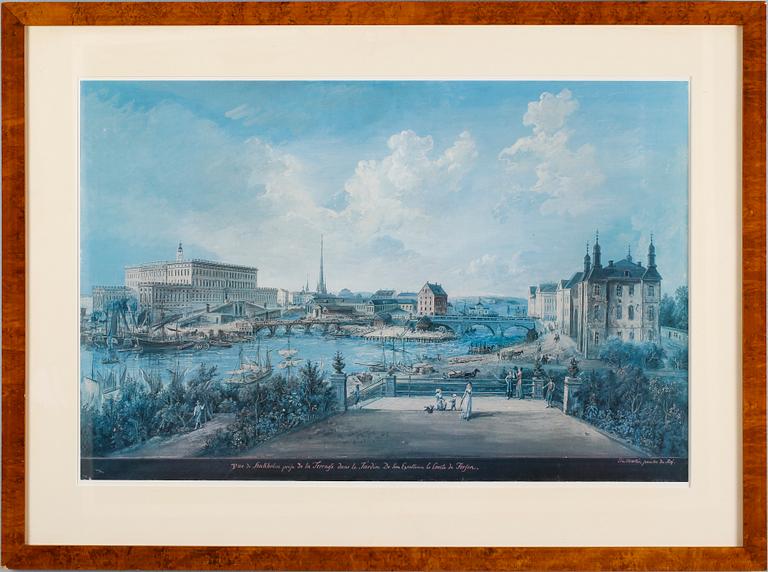 TAVLA, litografiskt tryck efter Elias Martin, 1900-talets andra hälft.