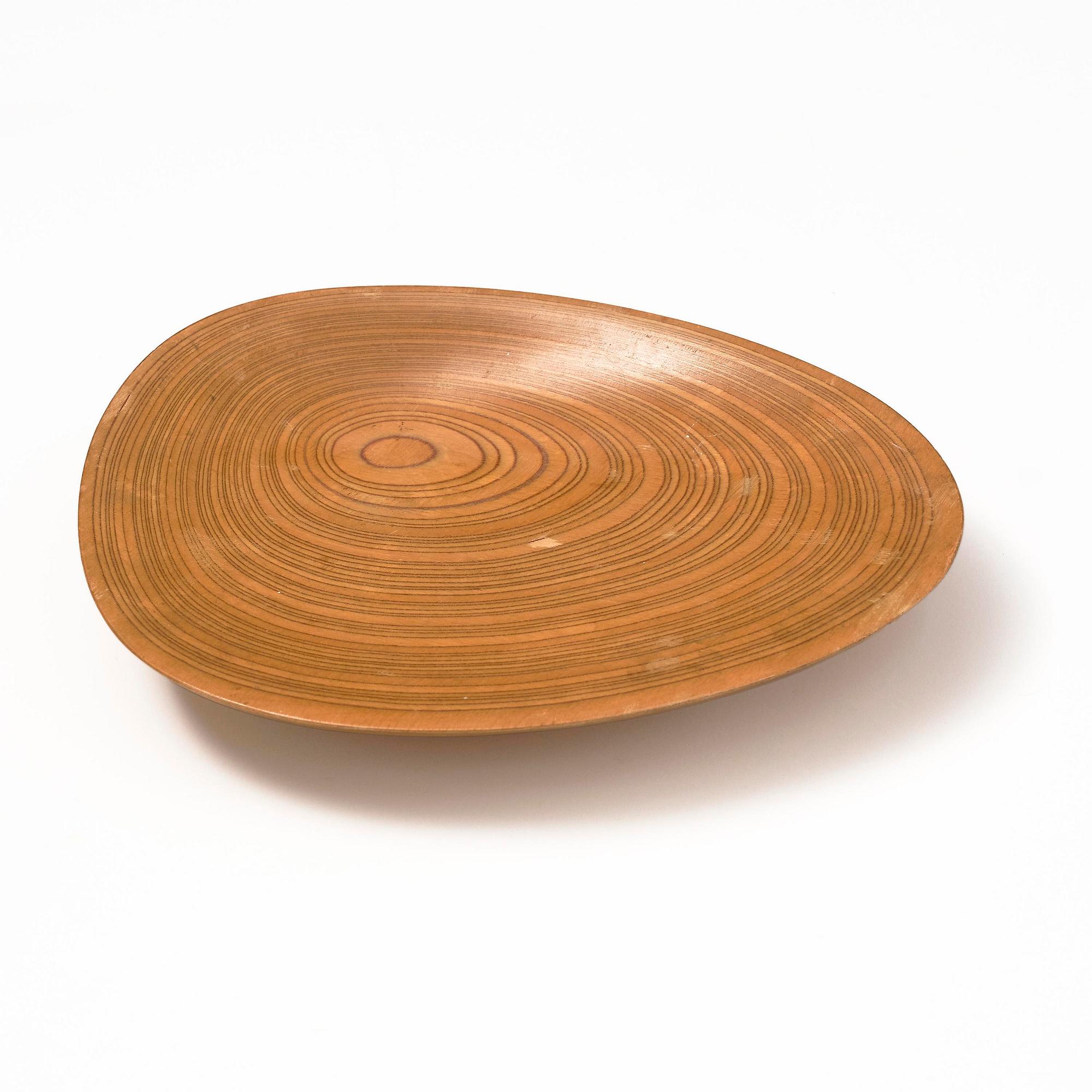 Tapio Wirkkala, a laminated birch dish, Finland, 1950s.
