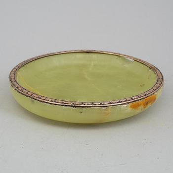 A silver and onyx ashtray by WA Bolin, unclear dating.