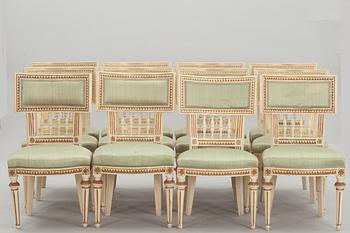 STOLAR, 4+8 st. 4 Sengustavianska, 8 stilkopior. Lindome, 1800-talets början. 3 sign IAS.