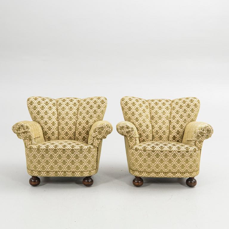 Fåtöljer, ett par, Swedish Modern, 1940-tal.