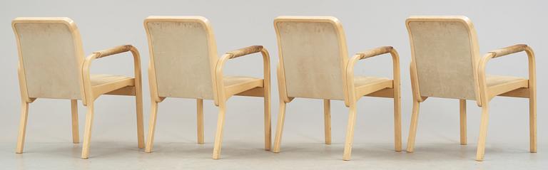 KARMSTOLAR, 4 st, modell E45, Alvar Aalto, Artek.