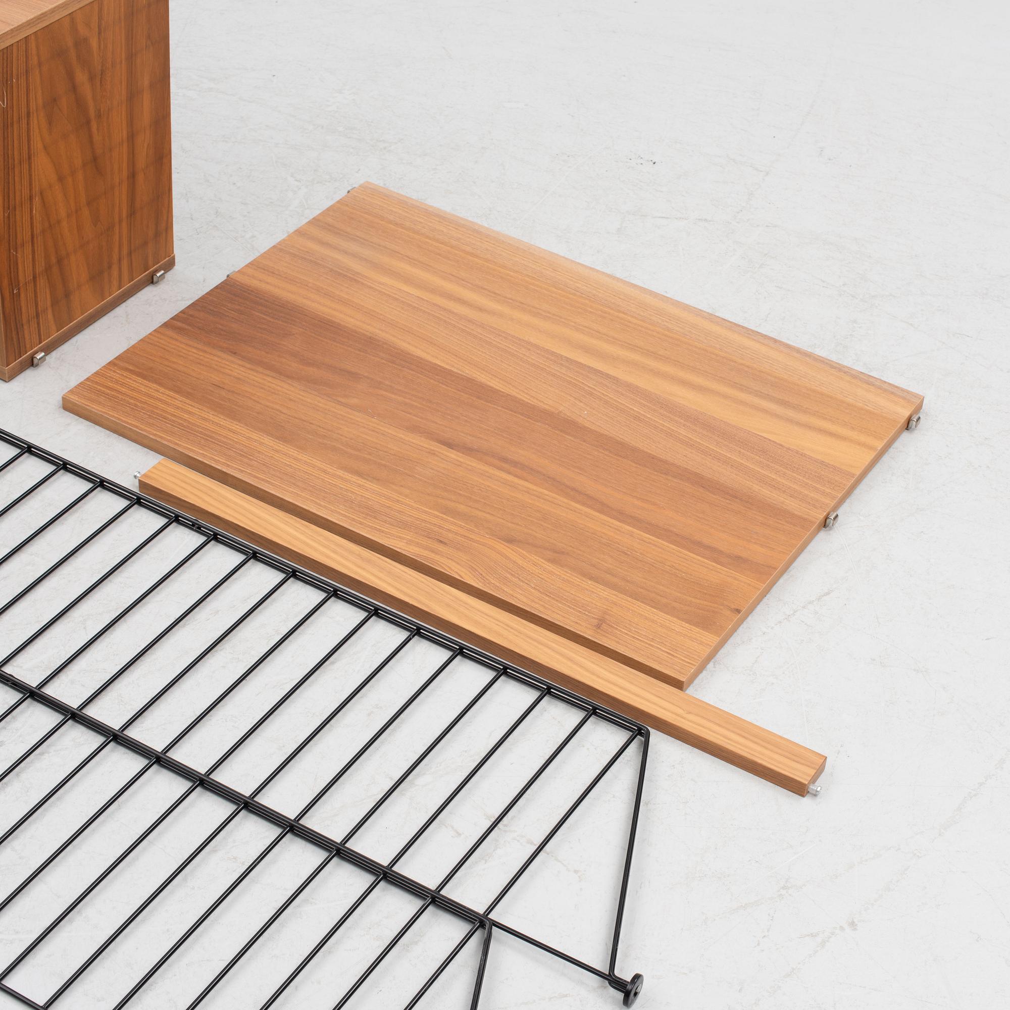 Nils Strinning, shelving system with desk, "String", contemporary.