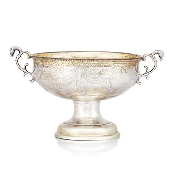 244. A Swedish 18th century silver brandy-bowl, mark of Christopher Bauman, Hudiksvall 17897.