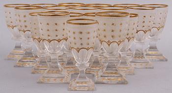SERVISDELAR, 18 delar, glas, "Odelberg", Kosta.