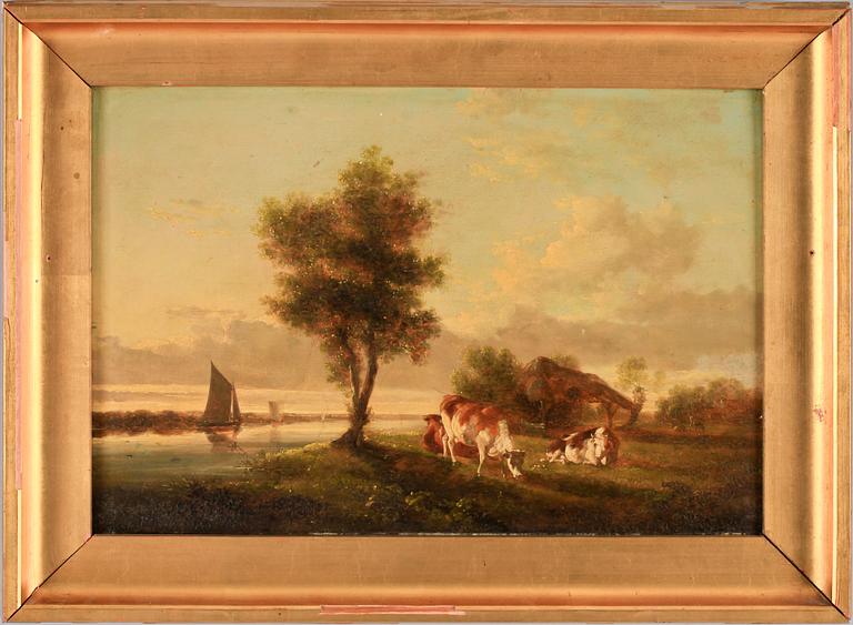 OKÄND KONSTNÄR, olja på pannå, 1800-tal.