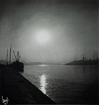 Åke Lange, "Solnedgång över saltsjön".