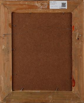 OKÄND KONSTNÄR, olja på pannå, signerad, 1800/1900-tal.