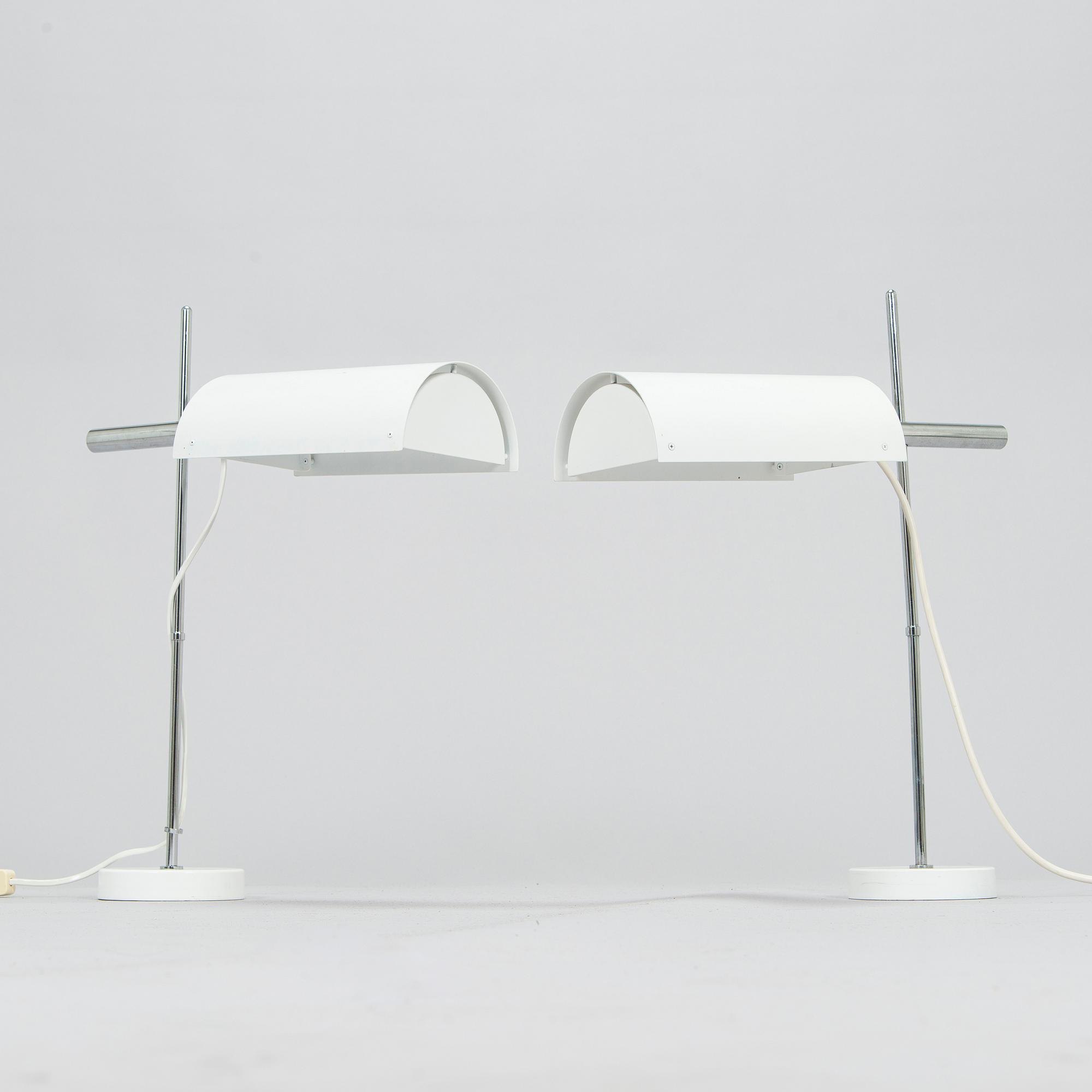 Ben af Schultén, A pair of 1970s 'BS 712' wall lights by Metallimestarit for Artek Finland.