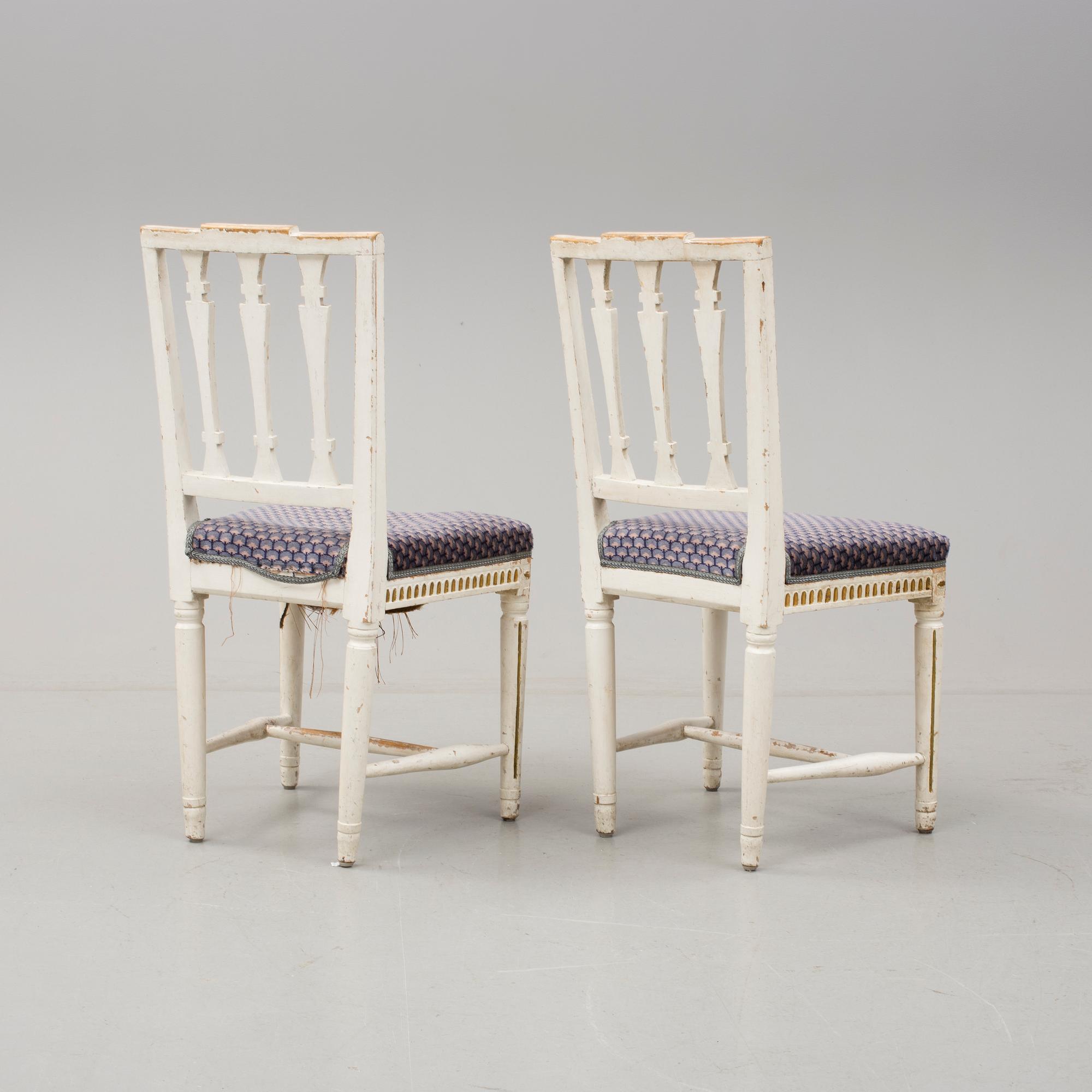 STOLAR, 6 st. Gustaviansk provins, 1700-talets slut.