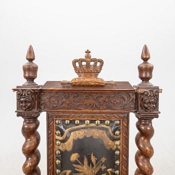 A Swedish baroque style chair dated 1882.