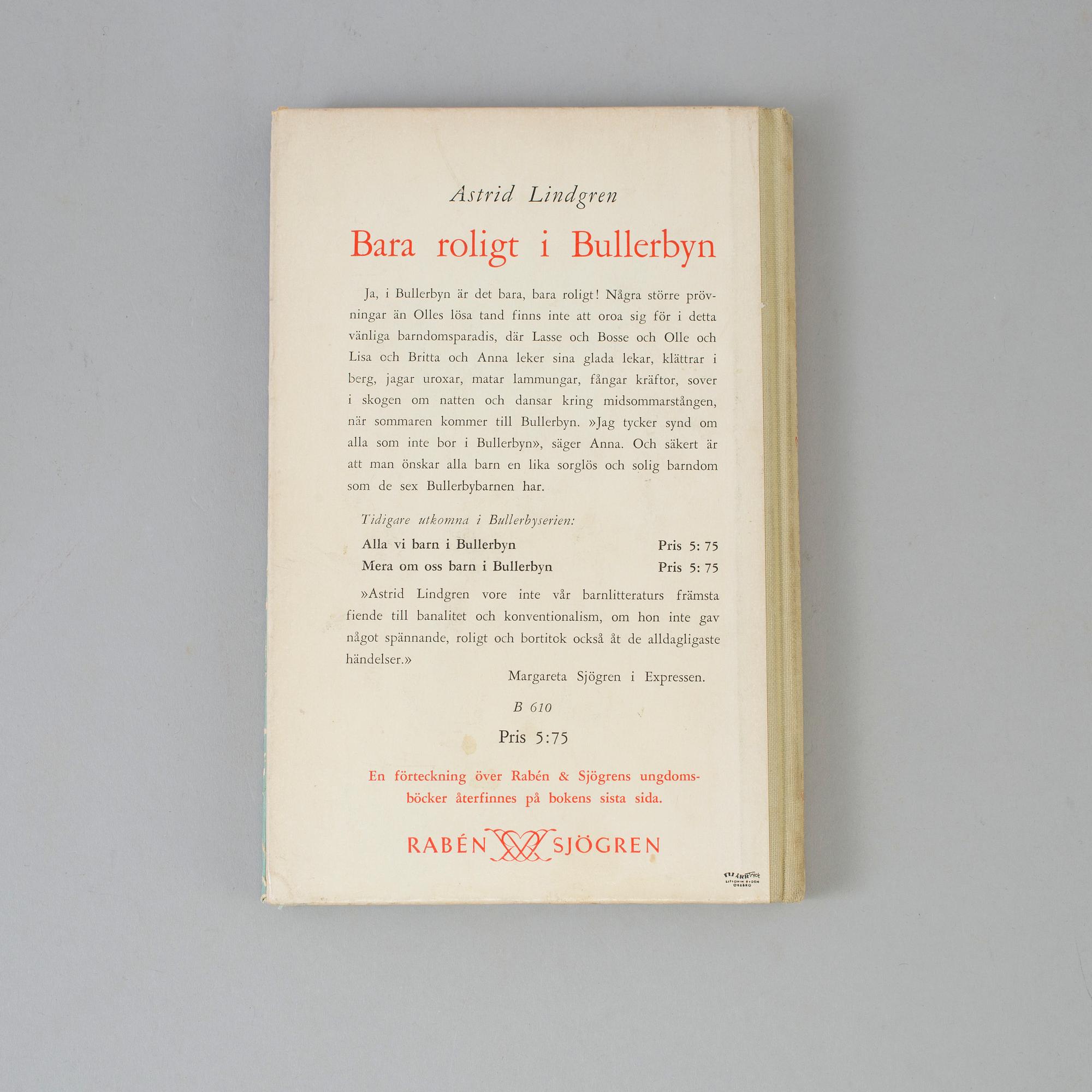 Two books by Astrid Lindgren with dedications from the author.