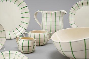 An earthenware tableware set of 62 pcs, 'Spaljé', designed by Wilhelm Kåge for Gustavsberg, around mid 20th century.