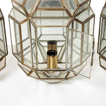 Hijos Esteves, vägglampor, 3 st, Taurus, Spanien, 1900-talets andra hälft.