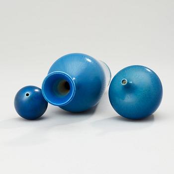 A set of three Berndt Friberg stoneware vases, Gustavsberg Studio 1960's-70's.