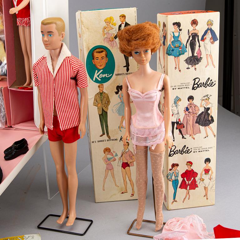 MID-1960s BARBIE, KEN and SKIPPER DOLLS.