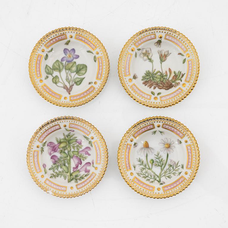 A 9-piece 'Flora Danica' suite from Royal Copenhagen, Denmark.