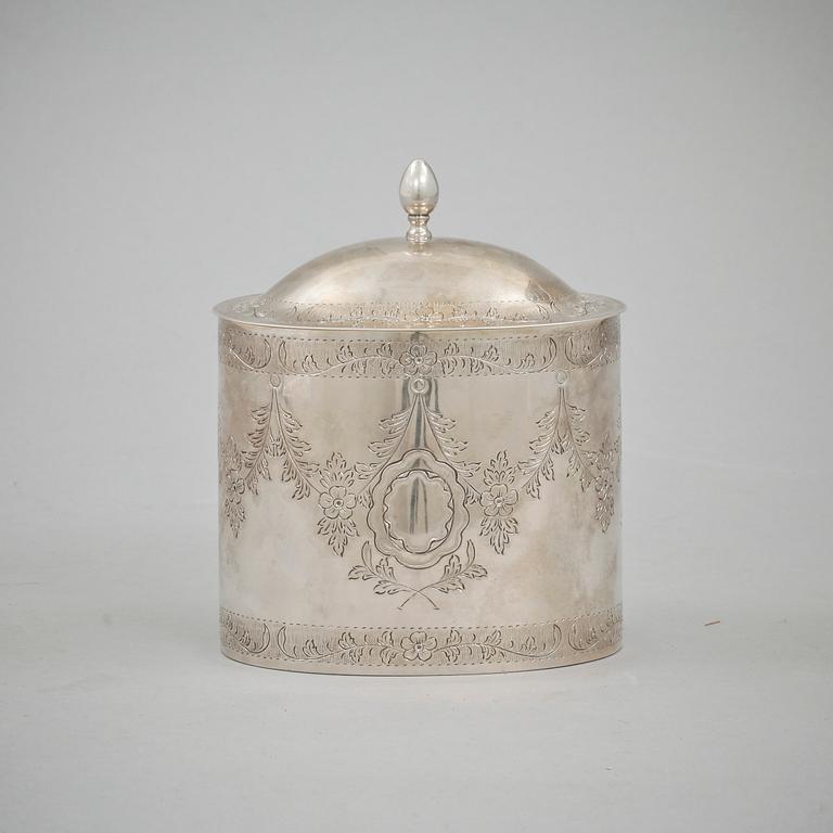 SOCKERSKRIN, silver, Empire-stil. Möjligen Portugal, 1900-tal.  Vikt 362 g.
