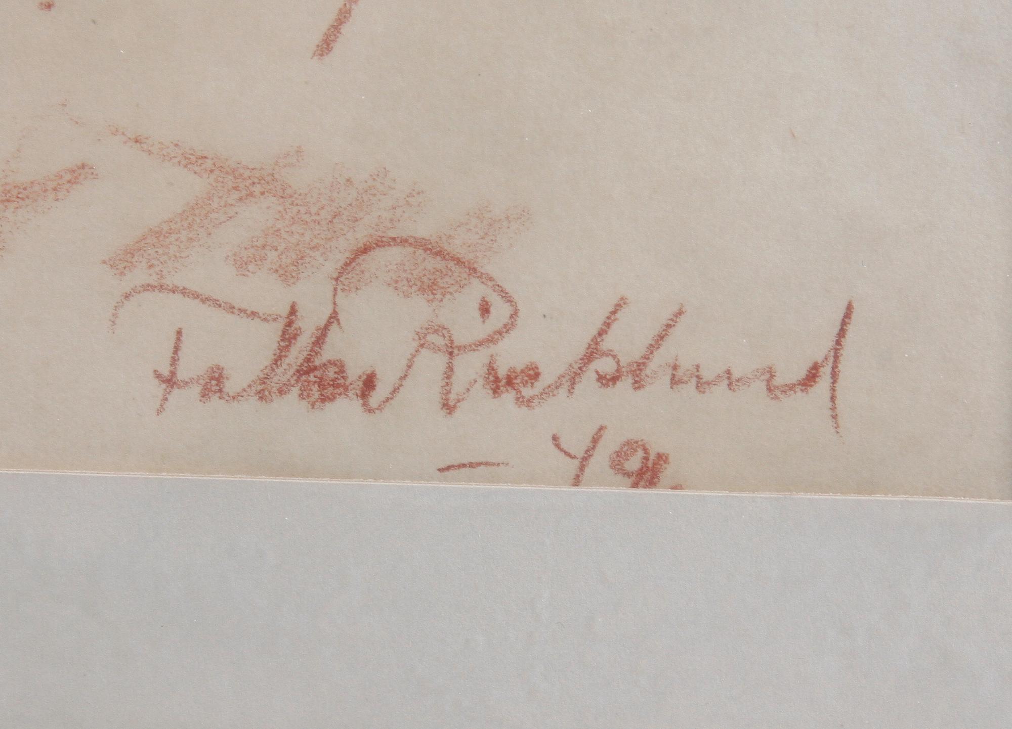 RICKLUND, FOLKE, rödkrita, sign o dat -40.