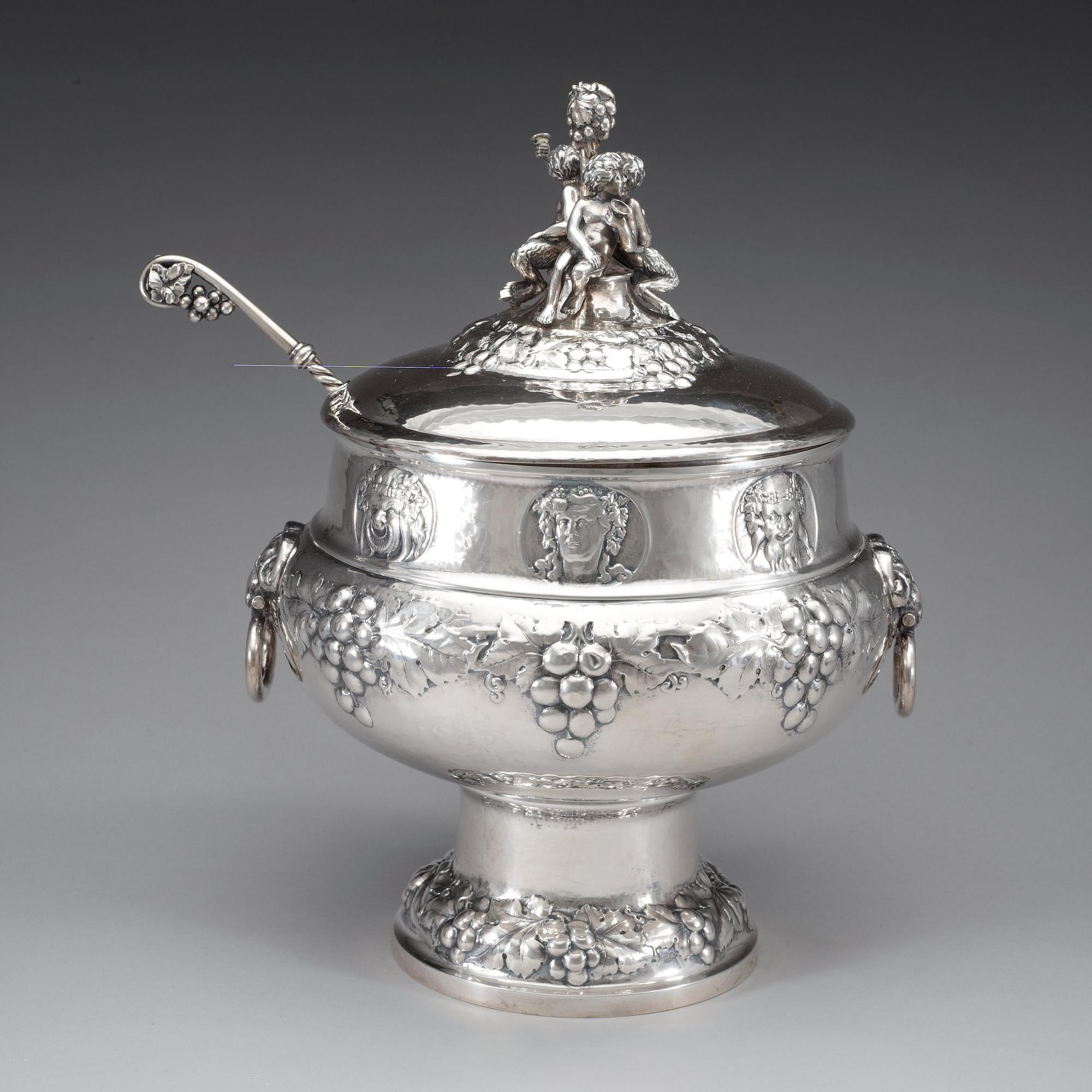 A Norwegian early 20th century parcel-gilt punsh-bowl, makers mark of M. Aase.