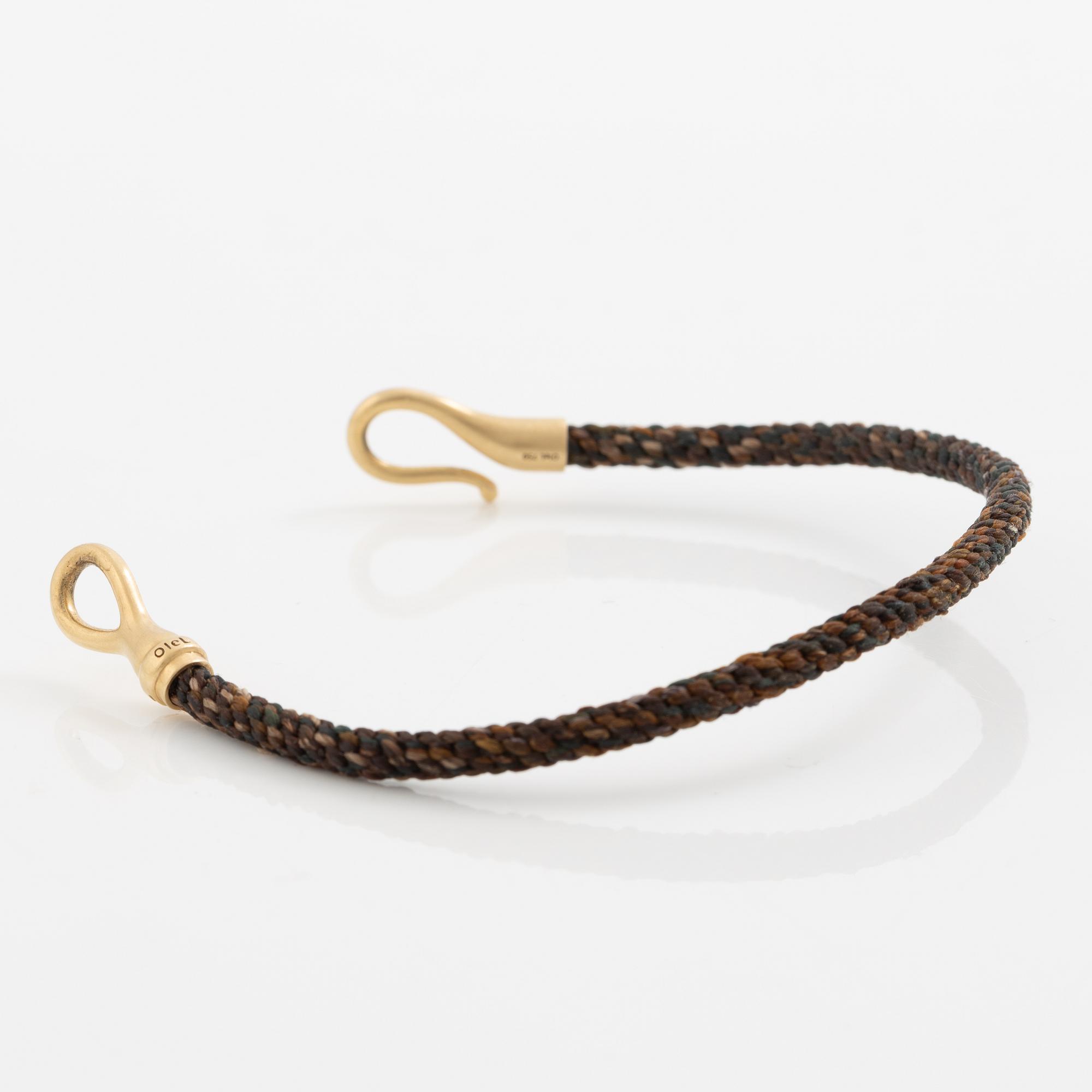 Ole Lynggaard bracelet 18K gold and textile/rope "Life".