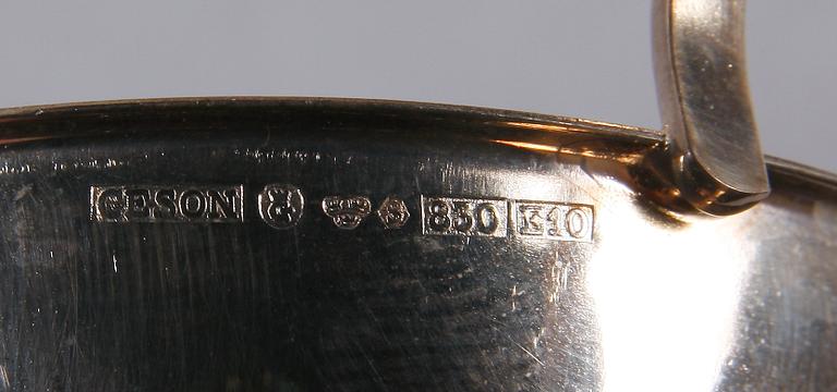 PUNCHMUGGAR, 10 st samt SKÅL, silver. CESON, Göteborg 1970-tal resp MGAB 1951.