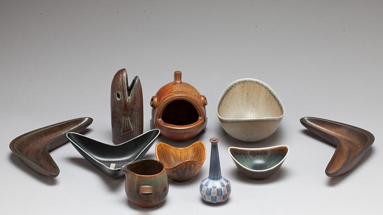 PARTI STENGODS, 10 delar, Gunnar Nylund, Rörstrand.