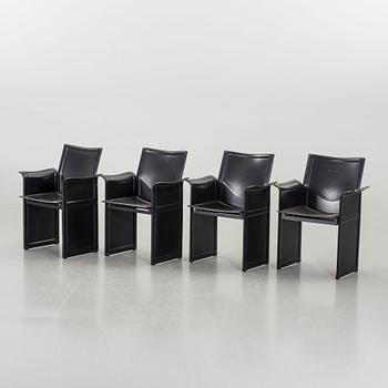 FOUR CHAIRS "KORIUM" TITO AGNOLI FOR MATTEO GRASSI.