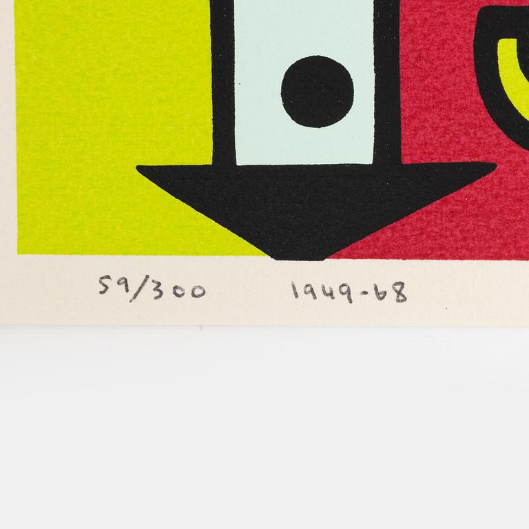Olle Baertling, silkscreen in colours, signed, dated 1949-68, numbered 59/300.