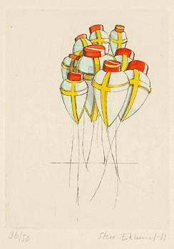 STEN EKLUND, etching, hand coloured, 1981, signed and numbered 36/50.