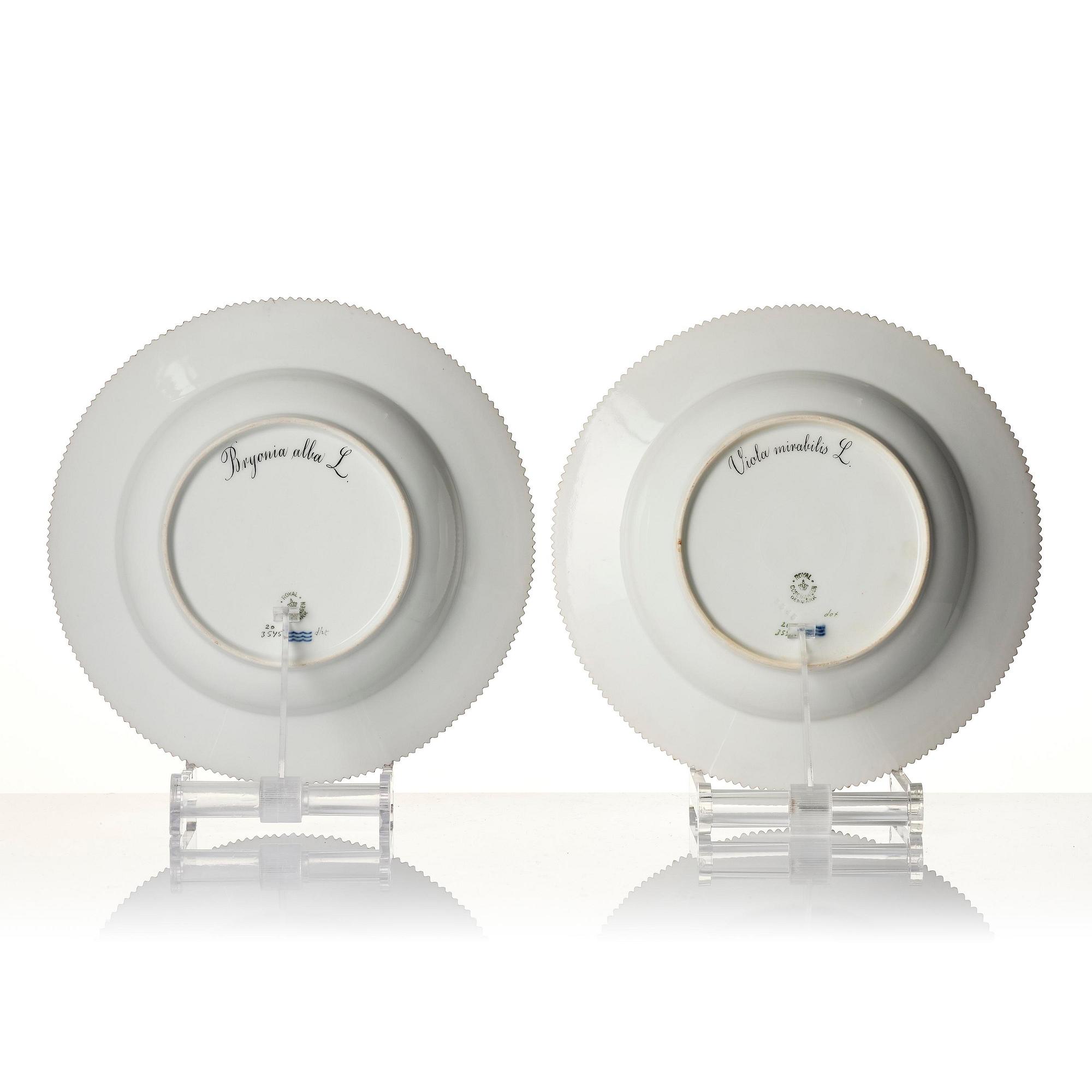 A Royal Copenhagen 'Flora Danica' service for two, Denmark, 20th century. (12 pieces).