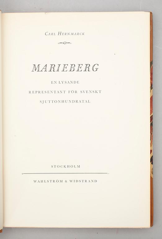 BOKPARTI OM KONSTHANTVERK, 6 vol, bla "Äldre svenska glas med graverad dekor" av Heribert Seitz, Stockholm 1936.