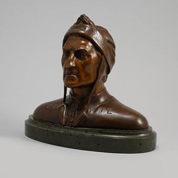 SKULPTUR, patinerad brons och sten, 1900-tal.