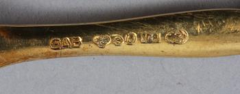 PARTI SILVER, 12 delar, mest svenska importstämplar, 1900-tal.