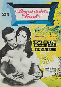 FILMAFFISCH, litoggrafiskt tryck, "Regnträdets Land", Gullberg, 1957.