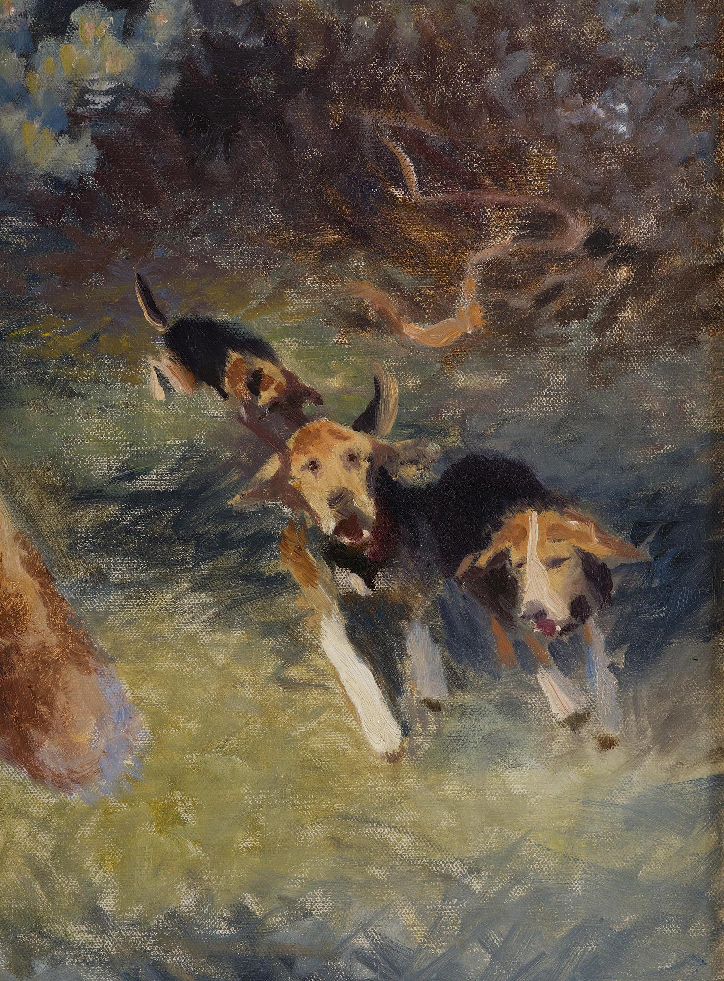 Bruno Liljefors, Hunter with shot fox.