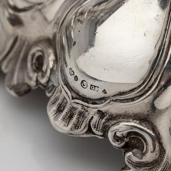 C.G. Hallberg, Candelsticks, a pair, silver, Baroque style, 1942, Stockholm.
