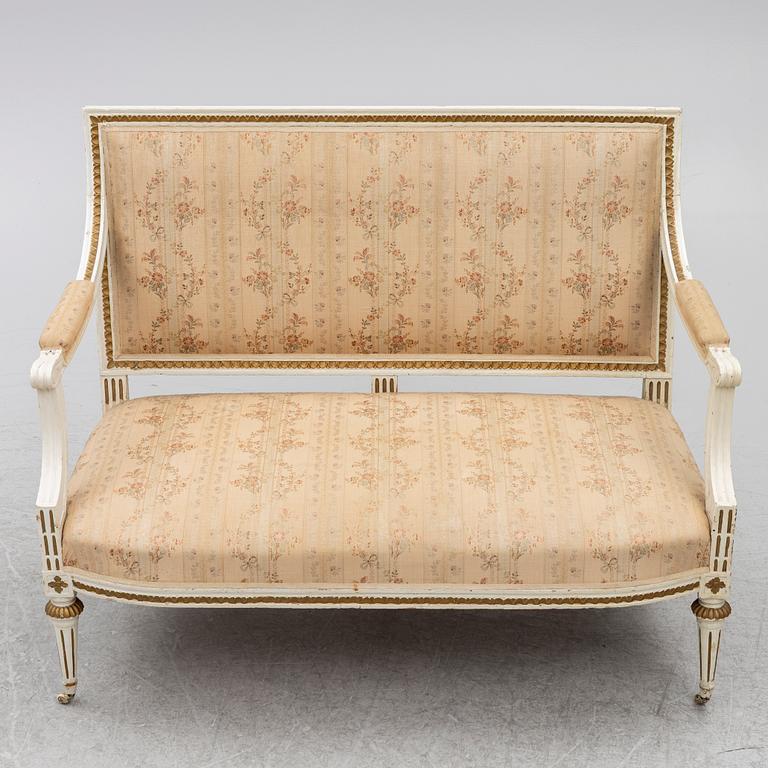 Sofa, by Johan Hammarström (master in Stockholm 1794-1812), Late Gustavian, circa 1800.