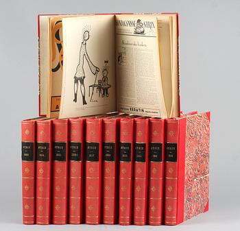 PARTI BÖCKER, 11 delar, "Söndagsnisse Strix". År 1932-1942.